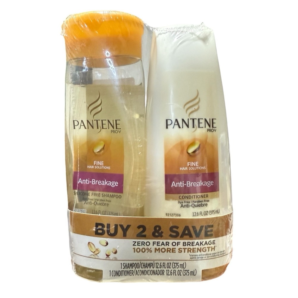 Pantene Pro-V Fine Hair Solutions Anti-Breakage Shampoo and Conditioner Set NOS